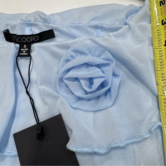 19 Cooper Women’s Off The Shoulder Long Sleeve Top Blue Size Small NWT - Picture 8 of 8